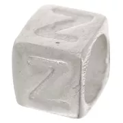 Bead alphabet cube 5x4 mm with large hole - Z - 925 Sterling Silver x1