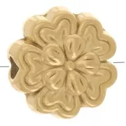 8.5mm 304L stainless steel flower bead - Gold x1