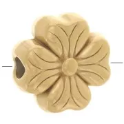 8mm 304L stainless steel flower bead - Gold x1