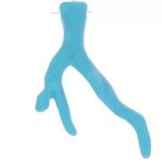 47x32mm Coral pendant in opaque resin - Turquoise x1