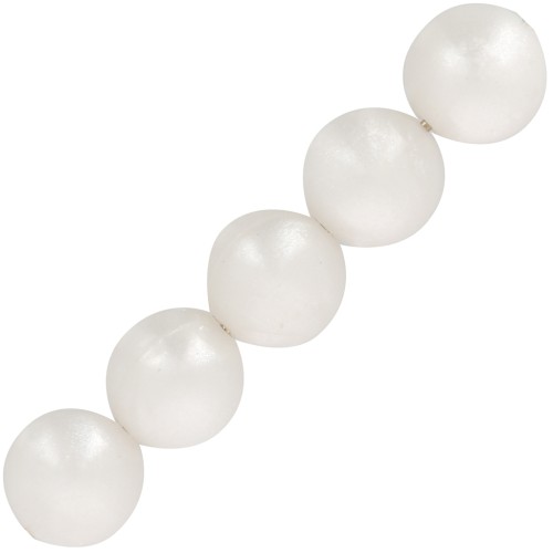 4mm Opaque resin round beads - Pearlescent white x20