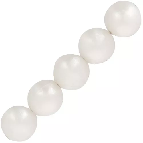 4mm Opaque resin round beads - Pearlescent white x20