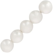 6mm Opaque resin round beads - Pearlescent white x20