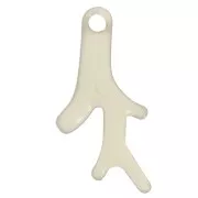 16x8mm Coral Epoxy resin charms - Cream x6