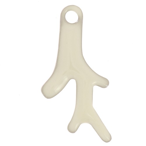 16x8mm Coral Epoxy resin charms - Cream x6