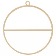 38mm Circle pendant with horizontal bar - weaving ring - Gold Tone x1|raw }}