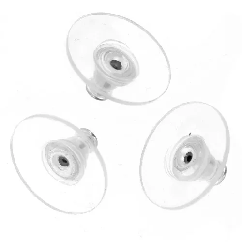 Earring backs with silicone - Silver Tone x12