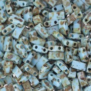 5x2.3x1.9mm Miyuki Half Tila Beads HTL-4514 - Turquoise Blue Picasso 100g pack