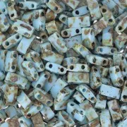 5x2.3x1.9mm Miyuki Half Tila Beads HTL-4514 - Turquoise Blue Picasso 100g pack