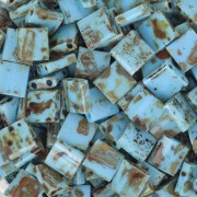 5x5x1.9mm Miyuki Tila Beads TL-4514 - Opaque Turquoise Blue Picasso 100g pack|raw }}