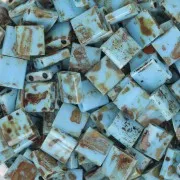 5x5x1.9mm Miyuki Tila Beads TL-4514 - Opaque Turquoise Blue Picasso 100g pack