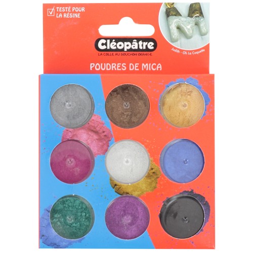 Assortment of 9 jars of Cleopatra Mica powders - Multicolored