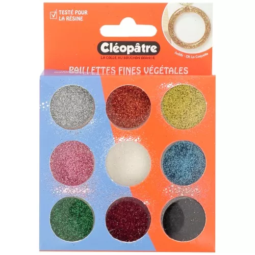Assortment of 9 jars of Cleopatra fine plant glitter - Multicolored