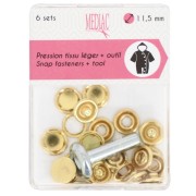 11.5mm Snap fasteners and tool - Gold x6|raw }}