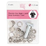 11.5mm Snap fasteners and tool - Silver x6|raw }}