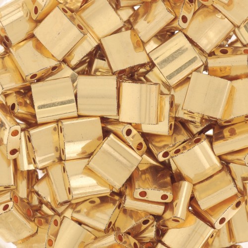 5x5x1.9mm Miyuki Tila Beads TL-191 - 24kt Gold Plated - 50g pack