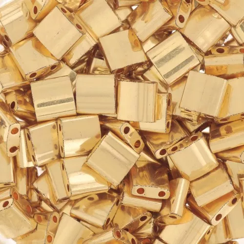 Miyuki Tila Beads 5x5x1.9 mm TL-191 - 24K Gold-Plated, 50g