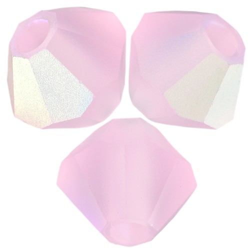 6mm Preciosa bicone beads - Rondelle Bead - Pink Sapphire AB matt x12