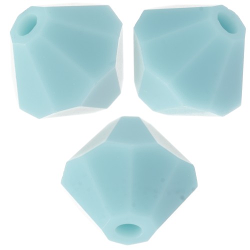 5mm Preciosa Bicone Beads - Rondelle Bead - Turquoise Matt x12