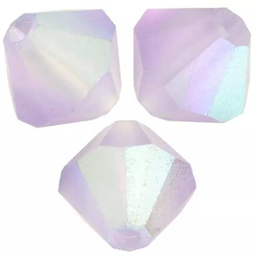 5mm Preciosa Bicone Beads - Rondelle Bead - Violet AB Matt x12