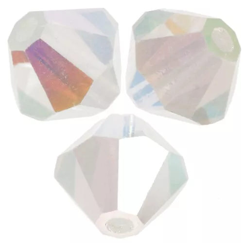 5mm Bicone beads Preciosa - Rondelle Bead - White Opal AB 2X x12