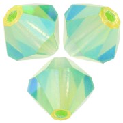 5mm Preciosa bicone beads - Rondelle Bead - Peridot AB 2X x12