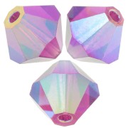 5mm Preciosa bicone beads - Rondelle Bead - Fuchsia AB 2X x12|raw }}