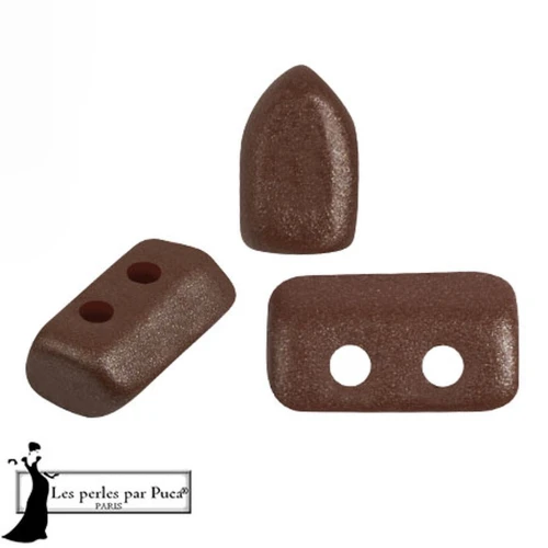 2x5mm Piros® Glass beads by Puca® - Chocolate x10g