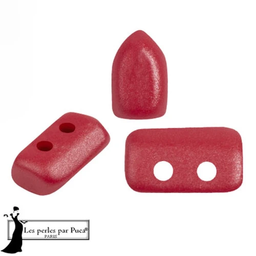 2x5mm Piros® Glass beads by Puca® - Milky Grenadine x10g