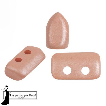 2x5mm Piros® Glass beads by Puca® - Milky Peach x10g