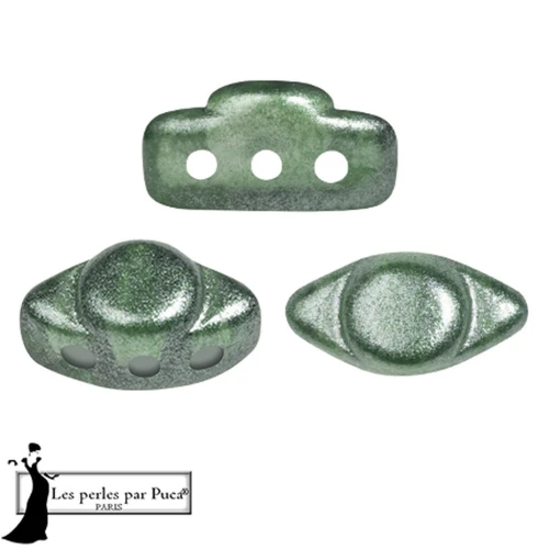 4x8mm Volos® Glass beads by Puca® - Riviera Bottle Green x10g