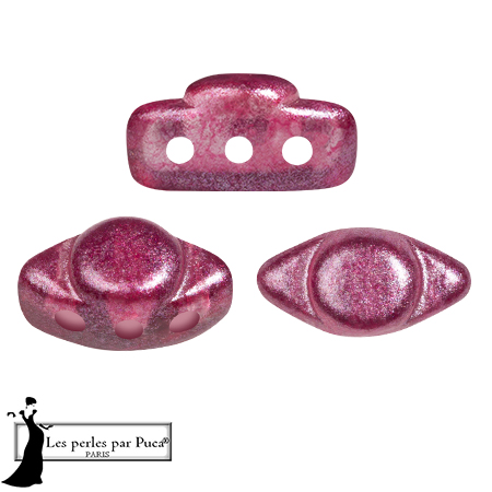 4x8mm Volos® Glass beads by Puca® - Riviera Siam Fuchsia x10g