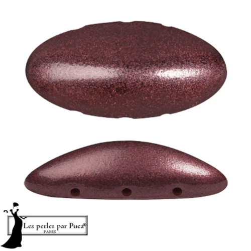 20x10mm Athos 3D 3 holes® by Puca® - Cherry Metallic Mat x1
