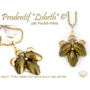 20x10mm Athos 3D 3 holes® by Puca® - Cherry Metallic Mat x1