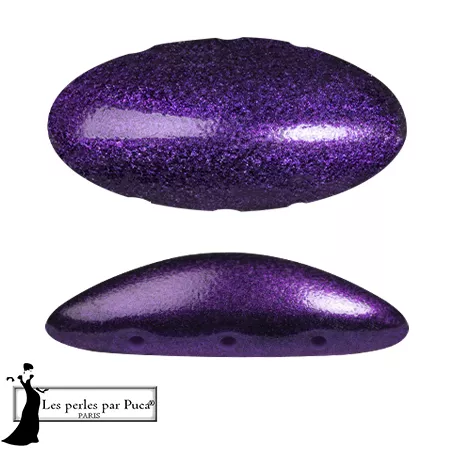 20x10mm Athos 3D 3 holes® by Puca® - Dark Lilac Metallic Mat x1