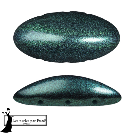 20x10mm Athos 3D 3 holes® by Puca® - Emerald Metallic Mat x1