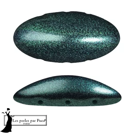 20x10mm Athos 3D 3 holes® by Puca® - Emerald Metallic Mat x1