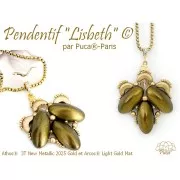 20x10mm Athos 3D 3 holes® by Puca® - Emerald Metallic Mat x1