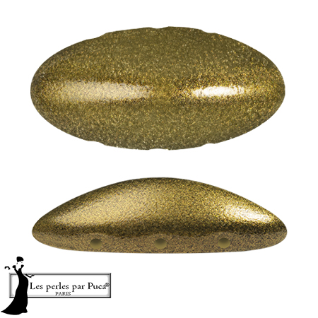 20x10mm Athos 3D 3 holes® by Puca® - Gold Metallic Mat x1