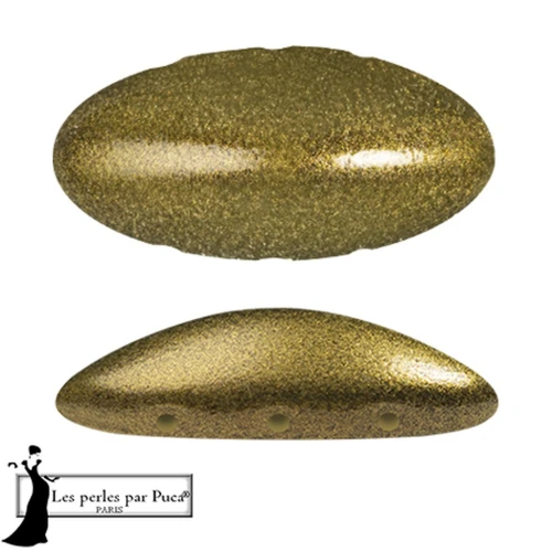 20x10mm Athos 3D 3 holes® by Puca® - Gold Metallic Mat x1