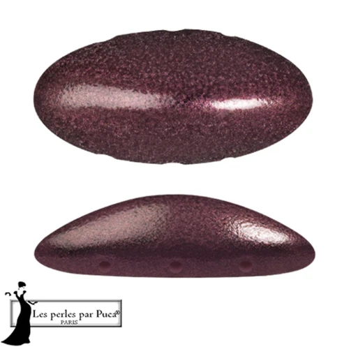 20x10mm Athos 3D 3 holes® by Puca® - Old Red Metallic Mat x1