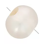 10mm Freshwater round beads - large hole 3 mm - Grade A+ - Pearlescent White x4