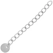 44mm 304L stainless steel Rombo mesh extension chain & medal x1