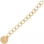 44mm 304L stainless steel Rombo mesh extension chain & medal - Gold x1