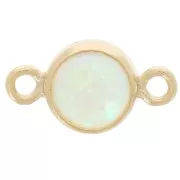 4.6mm Round spacer imitation Mint Opal - Gold filled x1