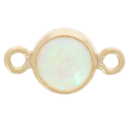 4.6mm Round spacer imitation Mint Opal - Gold filled x1