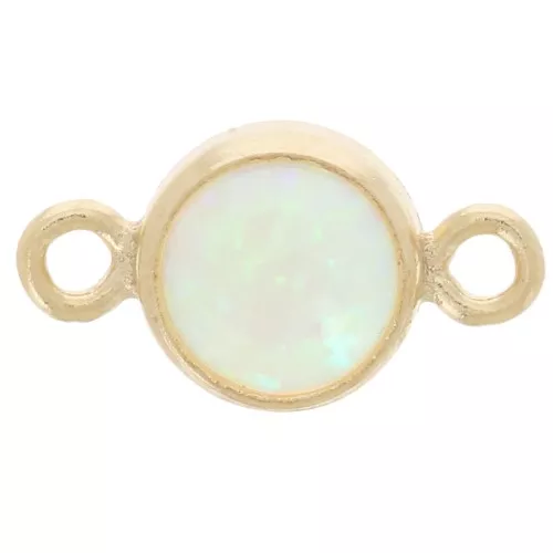 4.6mm Round spacer imitation Mint Opal - Gold filled x1