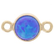 4.6mm Round spacer Imitation Royal Blue Opal - Gold filled x1