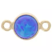 4.6mm Round spacer Imitation Royal Blue Opal - Gold filled x1