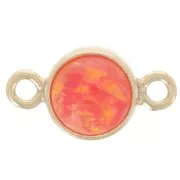 4.6mm Round spacer Imitation Red Opal - Gold filled x1